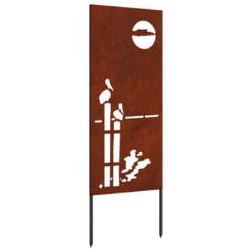 Vidaxl Zaslon za zasebnost v vrtu Rjav 50 x 140 cm Odporno jeklo