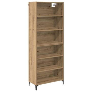 Vidaxl Visok predalnik Umetni hrast 69,5 x 34 x 180 cm Konstruiran les