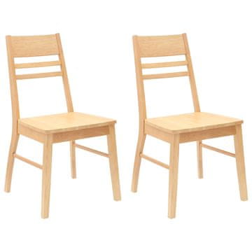 Vidaxl Jedilni stoli 2 szt. Naravna 43 x 54 x 89 cm Masivno gumovo les