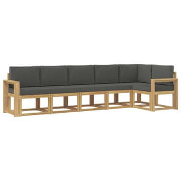 Vidaxl Zunanja garnitura za sedenje 6 szt. Bela in antracit Poliester