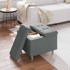 Vidaxl Ottoman s shranjevanjem Temno siva 60 x 60 x 45 cm blago