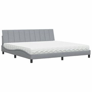 Vidaxl Postelja z vzmetnico Hanko svetlo siva 200x200 cm blago