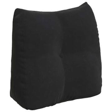 Vidaxl Poglavni vzglavnik Črna 45 x 24 x 50 cm Žamet