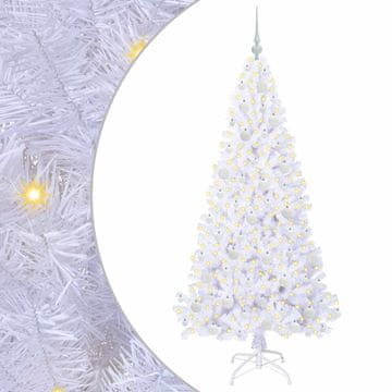 Vidaxl Umestno božično drevo med 300 LED Bela 180 cm PVC in jeklo