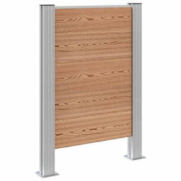 Vidaxl Ograja za koš za smeti Rjava 85 x 12 x 115 cm Aluminij in WPC