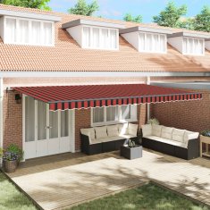 Vidaxl Vlečna tenda oranžna in rjava 600 × 300 cm Tkanina in aluminij