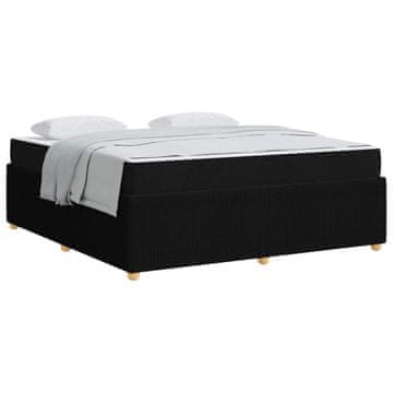 Vidaxl Konstrukcija postelje z vzmetnico Črna 180 x 200 cm blago