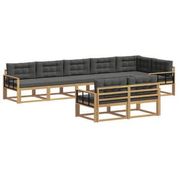 Vidaxl Zunanja garnitura za sedenje 6 szt. Bela in antracit Poliester