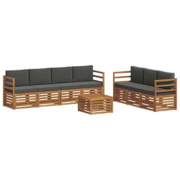 Vidaxl Sedežne garniture z blazino 8 szt. Naravna in antracitna
