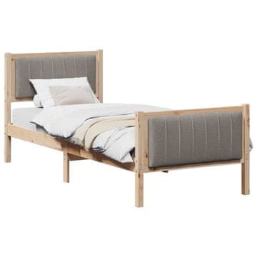 Vidaxl Kovinska posteljna konstrukcija Rjava in taupe 80 x 200 cm