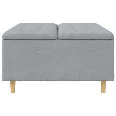 Vidaxl Ottoman s shranjevanjem Svetlo siva 80 x 80 x 45 cm blago