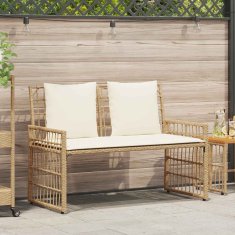 Vidaxl Zunanja klop 2 -Seater 116 x 55 x 82 cm Jeklo in poli ratan
