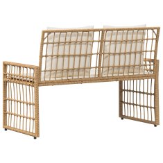 Vidaxl Zunanja klop 2 -Seater 116 x 55 x 82 cm Jeklo in poli ratan