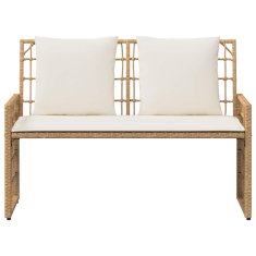 Vidaxl Zunanja klop 2 -Seater 116 x 55 x 82 cm Jeklo in poli ratan