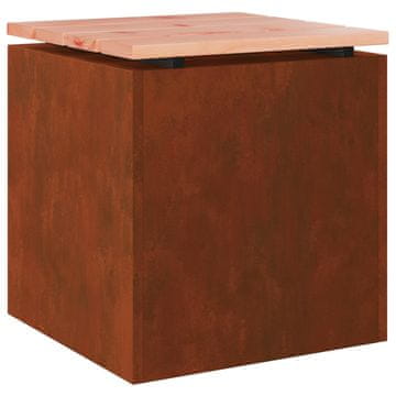 Vidaxl Vrtna klop Rjav 40 x 40 x 43 cm Odporno jeklo