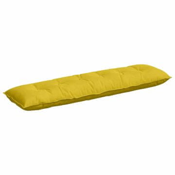 Vidaxl Poglavni vzglavnik Rumena 180 x 50 cm Žametna tkanina