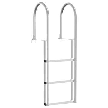 Vidaxl 3-stopni lestev za pomol srebrna 45 x 11,5 x 134 cm Aluminij