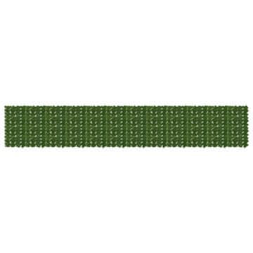 Vidaxl Ograja za balkon z listi Zelena 600 x 100 cm