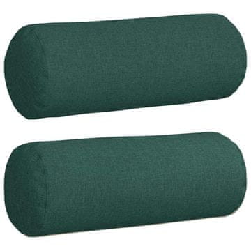 Vidaxl Blazine 2 szt. Temno zelena Ø 25 x 70 cm blago