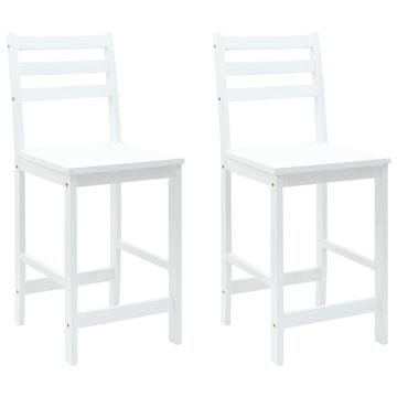 Vidaxl Jedilni stoli 2 szt. Bela 40 x 47,5 x 99,5 cm Masivno gumovo les