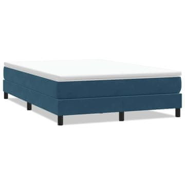 Vidaxl Box spring postelja brez vzmetnico temno modra 160x210 cm žamet
