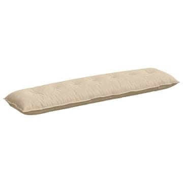 Vidaxl Poglavni vzglavnik krema 200 x 50 cm Mikrofiber tkanina