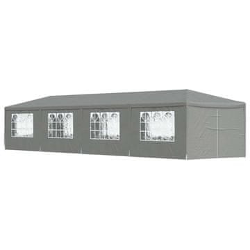 Vidaxl Zabavni šotor 1200 x 300 x 255 cm Svetlo siva PE in jeklo