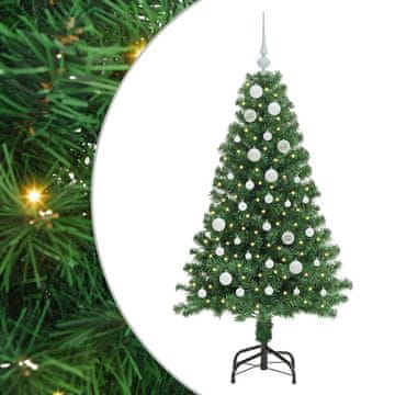Vidaxl Umestno božično drevo Zelena 150 cm PVC, jeklo in plastika