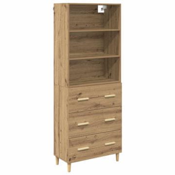 Vidaxl Visok predalnik s predalom Umetni hrast 69,5 x 32,5 x 180 cm