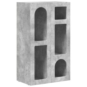 Vidaxl Strani šal Betonsko siva 59 x 35 x 100,5 cm Konstruiran les