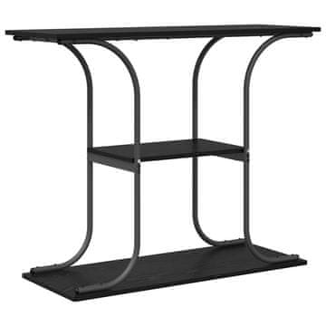 Vidaxl Konzolna miza Črna Orehovina 101 x 35 x 80,5 cm Konstruiran les