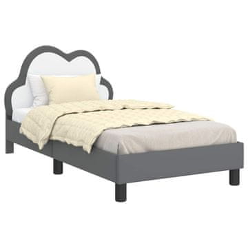 Vidaxl Otroški posteljni okvir z vznožjem Svetlo siva 80 x 160 cm PU