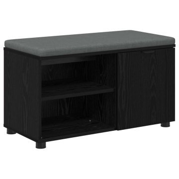 Vidaxl Haldna klop Črni Hrast 80 x 38 x 46 cm Oblikovan Les in Tkanina
