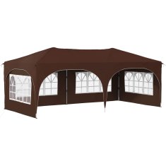 Vidaxl Zložljivi šotor za zabave 574 x 289 x 245 cm Rjava