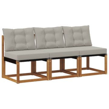 Vidaxl 3 Kos Zunanja srednja sofa