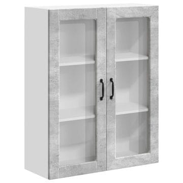 Vidaxl Stenski stekleni omarica LUCCA Betonsko siva 80 x 31 x 100 cm