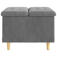 Vidaxl Ottoman s shranjevanjem Temno siva 60 x 60 x 45 cm Žamet