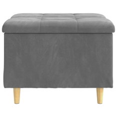 Vidaxl Ottoman s shranjevanjem Temno siva 60 x 60 x 45 cm Žamet