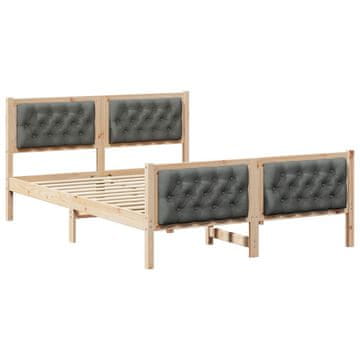Vidaxl Konstrukcija postelje z vzglavjem Temno siva 150 x 200 cm