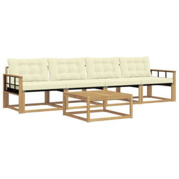 Vidaxl Zunanja garnitura za sedenje 5 szt. Bela in krem 79 x 79 x 37 cm