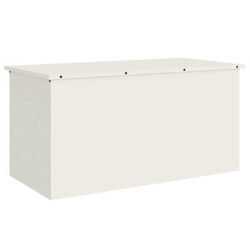 Vidaxl Zunanja shranjevalna škatla Bela 100 x 50,5 x 50 cm Jeklo