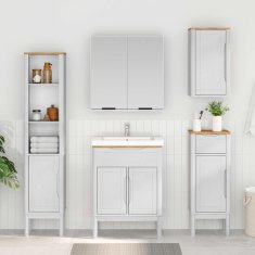 Vidaxl Visoka kopalniška omara FLORO Bela 35 x 30 x 160 cm