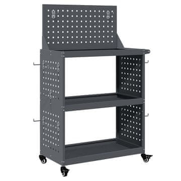 Vidaxl Vozik za orodje Antracit 65 x 35 x 111 cm Mlinjeni jeklo