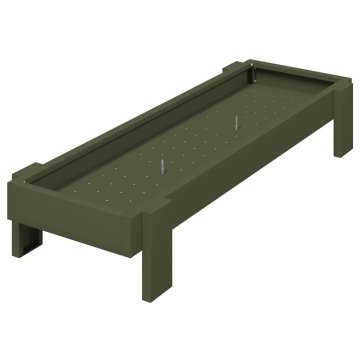 Vidaxl Krmilna posoda za kokoši Oljčno zelena 80 x 28 x 13.5 cm
