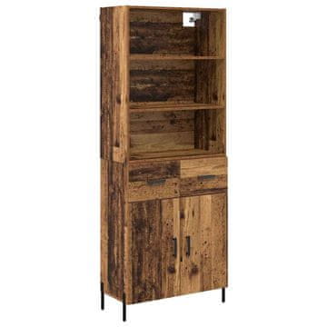 Vidaxl Visok predalnik Star les 69,5 x 32,5 x 180 cm Konstruiran les