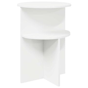 Vidaxl Stranska miza Bela Ø 39,5 x 55 cm Inženirski les