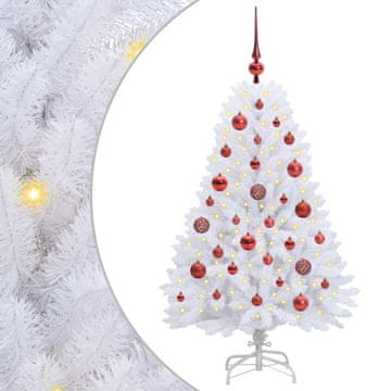 Vidaxl Umetno Zložljivo Božično Drevo Bela 120 cm PVC in jeklo