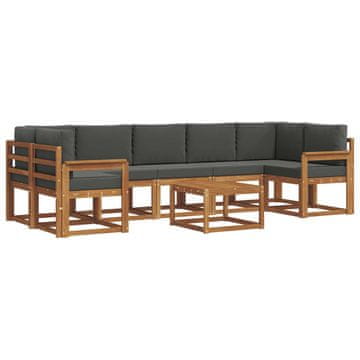 Vidaxl Zunanja garnitura za sedenje 8 szt. Naravna in antracitna