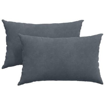 Vidaxl Blazine za kavč 2 kos Žamet Temno siva 50 x 30 cm