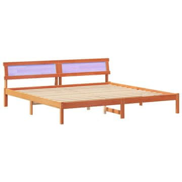 Vidaxl Konstrukcija postelje z vzglavjem Voskast rjav 180 x 200 cm